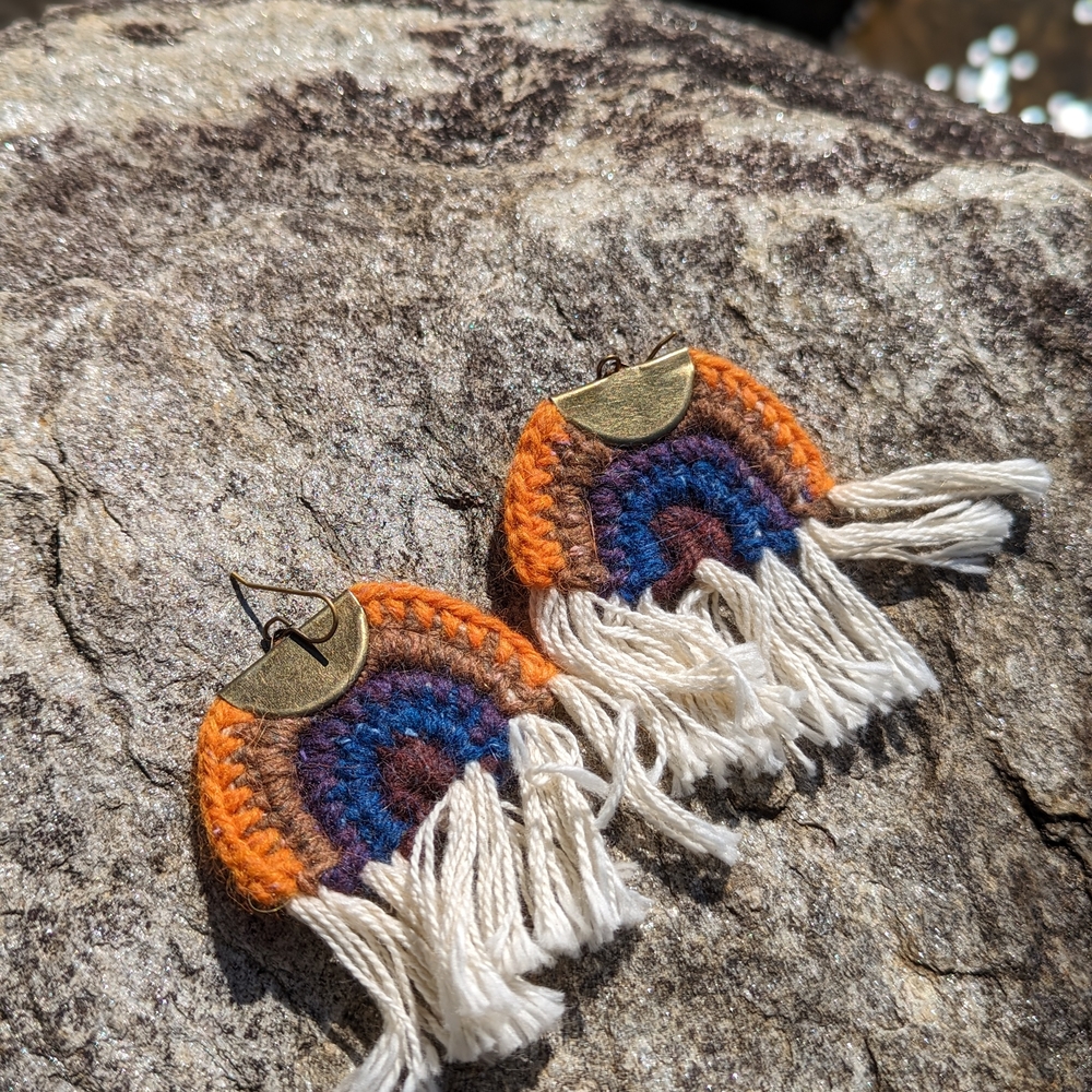 Colorful Crochet Fringe Earrings